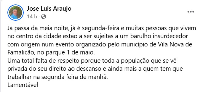 Print de um comentário no Facebook